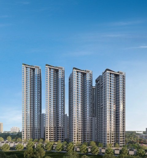Sattva Aangane — elevation view of the five residential towers