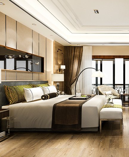 Representative luxury bedroom interior